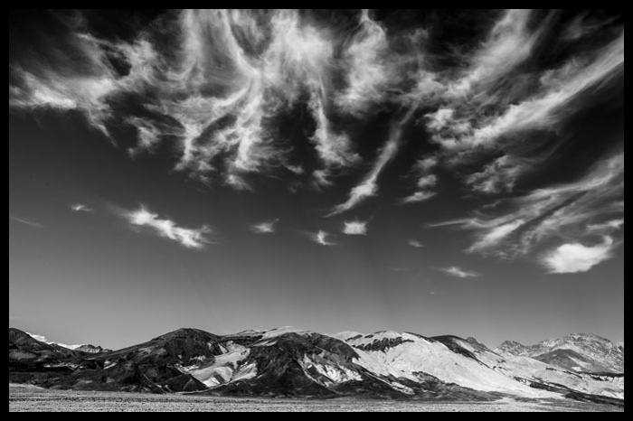 Blue Sky Clouds Black and White