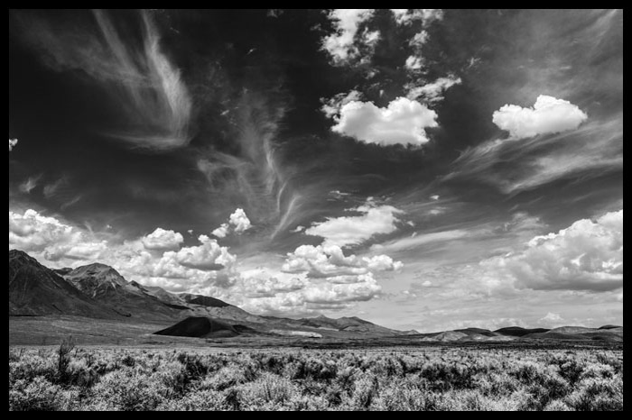 Blue Sky Clouds Black and White