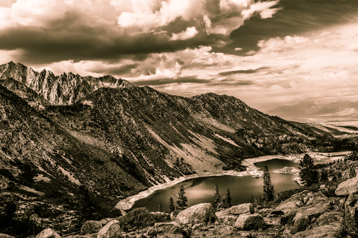 Above Lake Sabrina Sepia